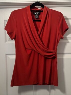 DKNY Women's Draped Wrap-Effect Top